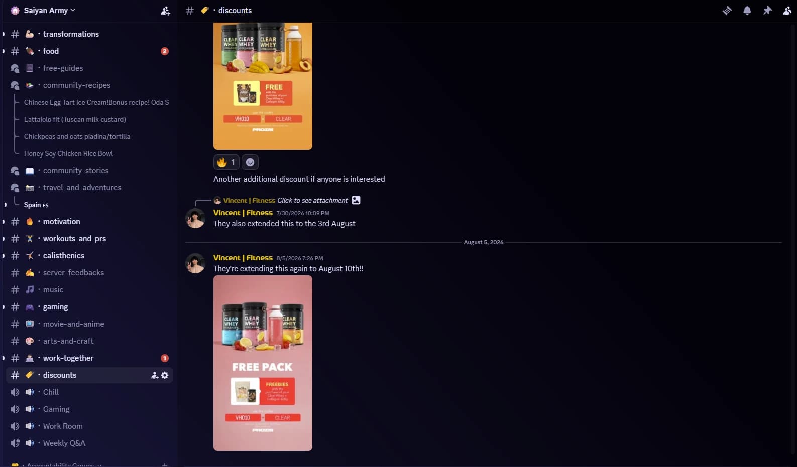 Discounts in the Discord server